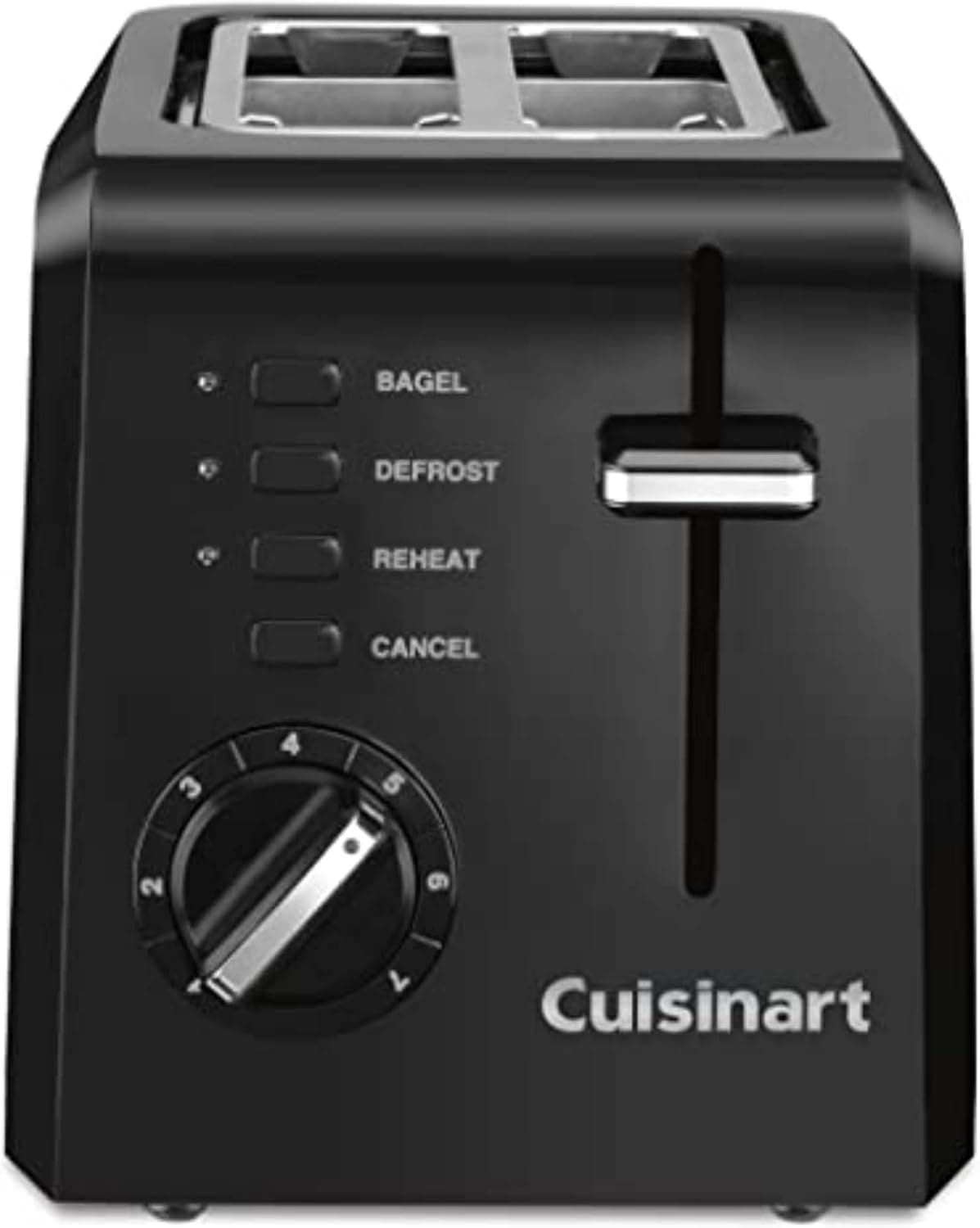 Cuisinart Compact 2-Slice Toaster CPT-122BK, 7 Shade Settings, Black