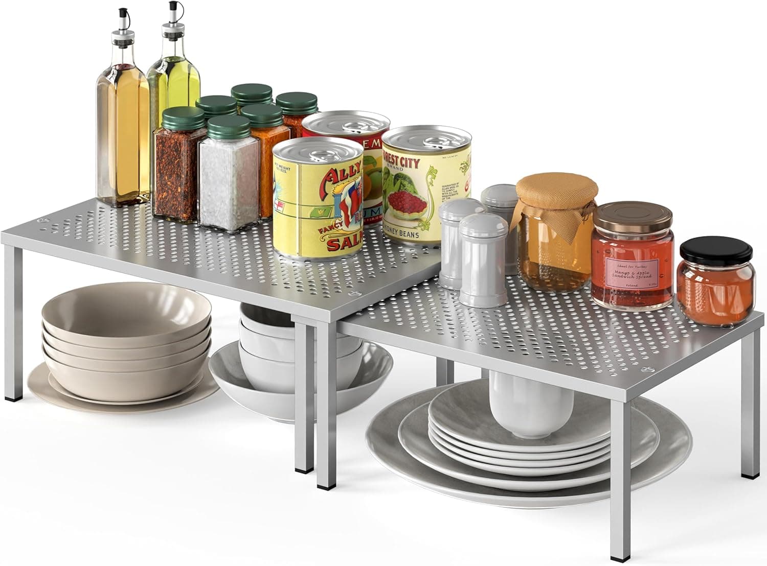 Simple Houseware Expandable Stackable Cabinet Shelf